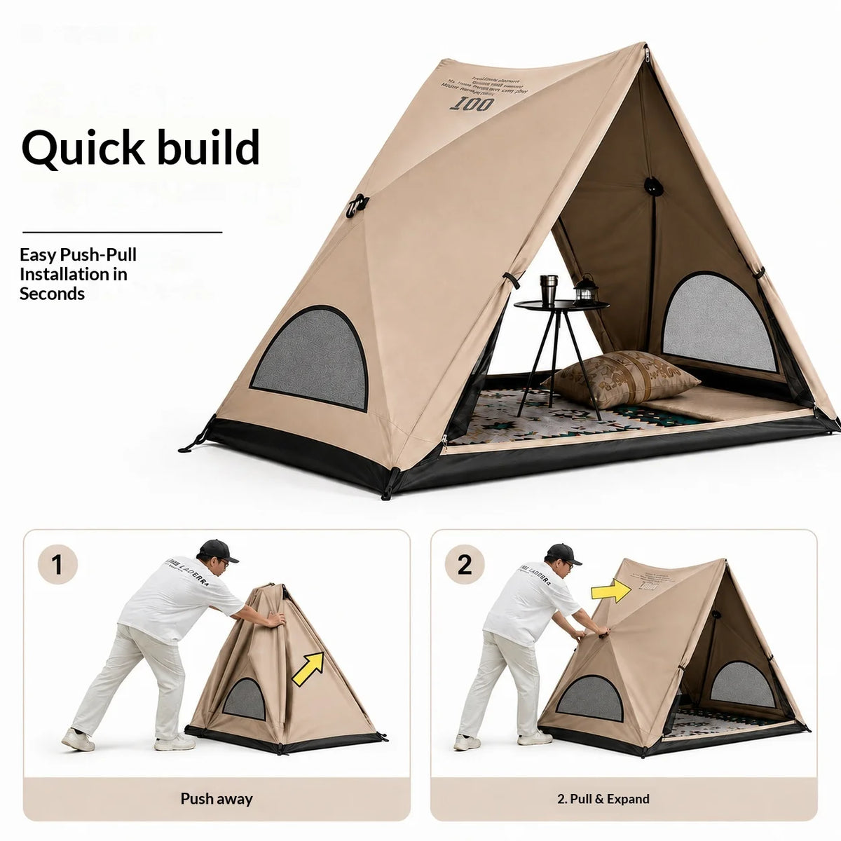 Trail Works Automatic Triangular Tent Camp in Seconds